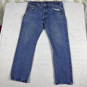 Levi's 501 Mens Straight Leg Jeans Blue Denim 5-Pocket‎ Medium Wash Size 38x32